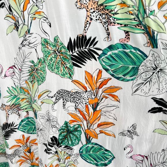 City Chic Jungle Print Halter Maxi Dress Women's 14 Flowy Travel Resort Vacation - Picture 8 of 11